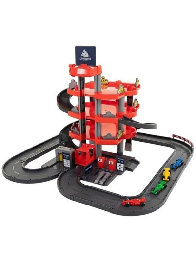 Cavallino Toys Cavallino Racing 4 Level Parking Garage and Cars Playset Cavallino Toys Cavallino Racing 4 Level Parking Garage and Cars Playset