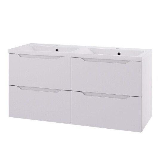 Linn Bad Emma D45cm Servantskap med 2 Skuff Hvit Matt / 120cm Dobbel 4skuff