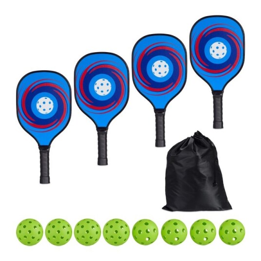 Pickleball sett 4 racketer & 8 baller