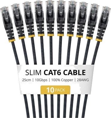 StarTech Nettverkskabel 25 cm Svart N6PAT25CMBKS10PK StarTech Nettverkskabel 25 cm Svart N6PAT25CMBKS10PK