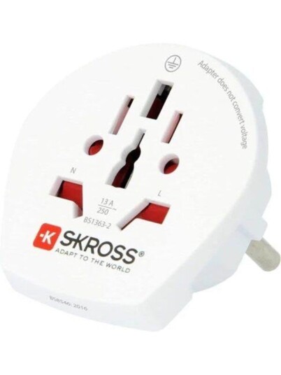 SKROSS Reiseadapter Europa 100-250V 16A Hvit SKROSS Reiseadapter Europa 100-250V 16A Hvit