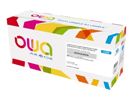 Owa - Cyan - Kompatibel - Gjenfabrikert - Tonerpatron Alternativ For: Hp Ce741a - For Hp Color Laserjet Professional Cp5225 Cp5225dn Cp5225n Owa - Cyan - Kompatibel - Gjenfabrikert - Tonerpatron Alternativ For: Hp Ce741a - For Hp Color Laserjet Professional Cp5225 Cp5225dn Cp5225n
