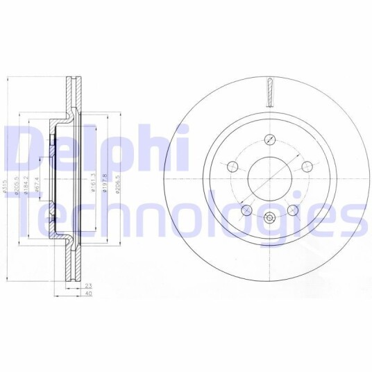 Bremseskive DELPHI BG4190 Bremseskive DELPHI BG4190