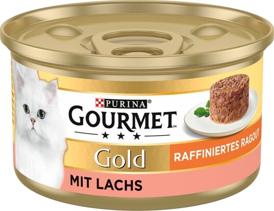 Gourmet våtfôr Gold Raffinert Ragu Våtfôr Laks 48x85 g