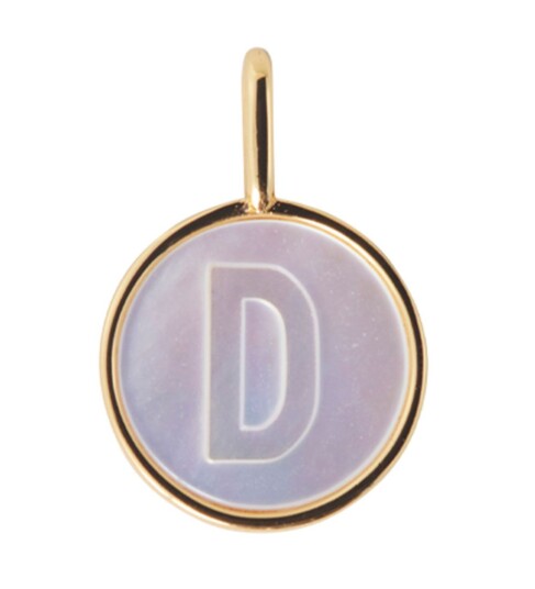Design Letters Pearl Charm Gold A-Z - Gold - ONE SIZE