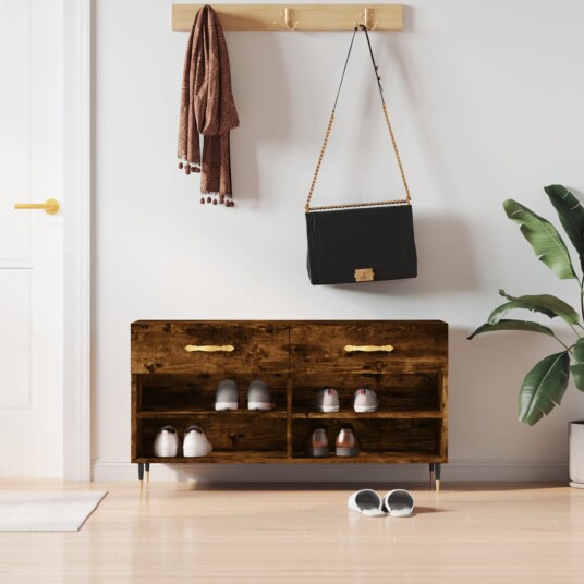 vidaXL Skobenk r?kt eik 102x35x55 cm konstruert tre