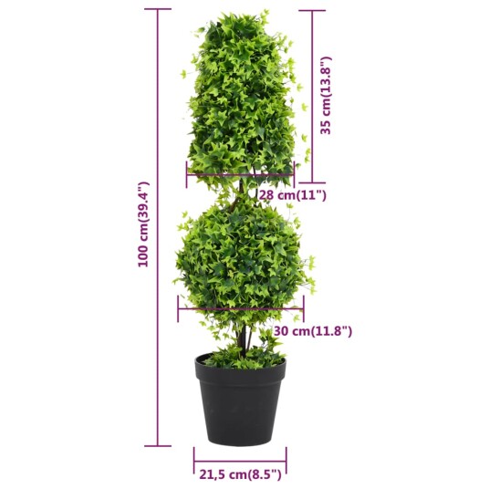 vidaXL Kunstig buksbomplante med potte 100 cm grønn vidaXL Kunstig buksbomplante med potte 100 cm grønn