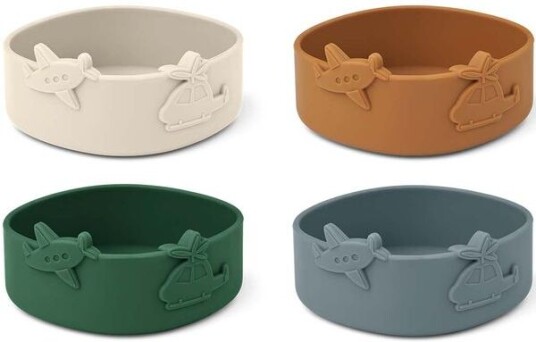 Liewood Emily 4-pack skåler i silikon blue fog mix
