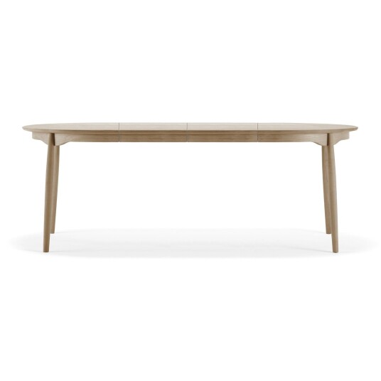 Stolab Carl Spisebord Hvitoljet Eik 2 Forlengelsesplater 115x115 215 cm