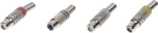 Tru Components Cinch-Kontaktkobling Rett Monopol 2 Rød Sort Gul Hvit 4 Stk