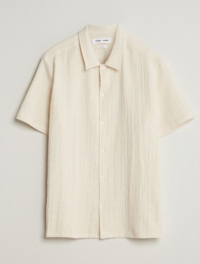 Samsøe Samsøe Avan Structured Short Sleeve Shirt Clear Cream Samsøe Samsøe Avan Structured Short Sleeve Shirt Clear Cream