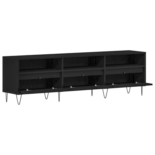 TV benk svart eik 150x30x44,5 cm konstruert tre TV benk svart eik 150x30x44,5 cm konstruert tre