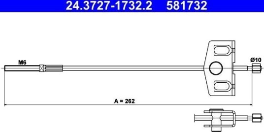 ATE 24.3727 1732.2 Tautrekk håndbremse ATE 24.3727 1732.2 Tautrekk håndbremse