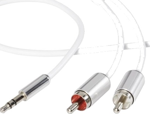 Speaka Professional Sp 7870524 2 X Rca Hankjønn 3.5Mm Hankjønn 1,5 M Aluminium Hvit