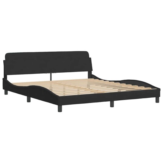  Sengeramme med hodegavl svart 180x200 cm fløyel 8721012268760
