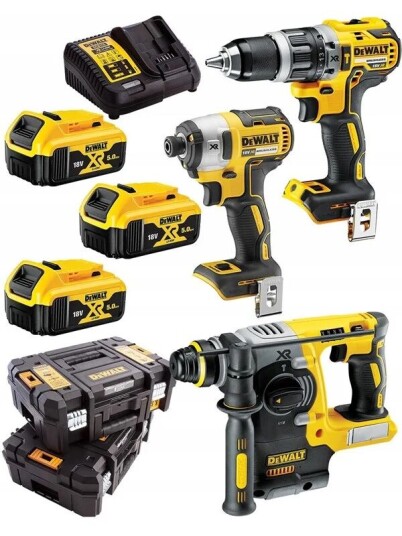 DeWalt DCK368P3T Verktøysett med Drill, Slagdrill og Slagskrutrekker 18V 5Ah DeWalt DCK368P3T Verktøysett med Drill, Slagdrill og Slagskrutrekker 18V 5Ah