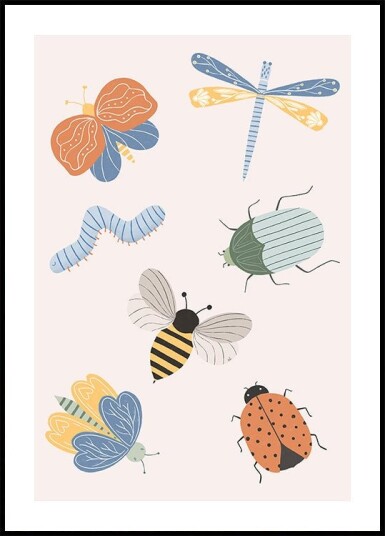 Cute Bugs Ratio2x3 Plakat Plakat / 100x150cm