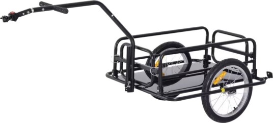 Sykkelhenger Lastehenger 40 Kg Lastekapasitet, Transporthenger Med Sammenleggbar Kobling, Sort, 155X71,5X77Cm Sykkelhenger Lastehenger 40 Kg Lastekapasitet, Transporthenger Med Sammenleggbar Kobling, Sort, 155X71,5X77Cm