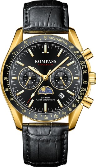 Kompass Day Night Master Chronograph Gold Black