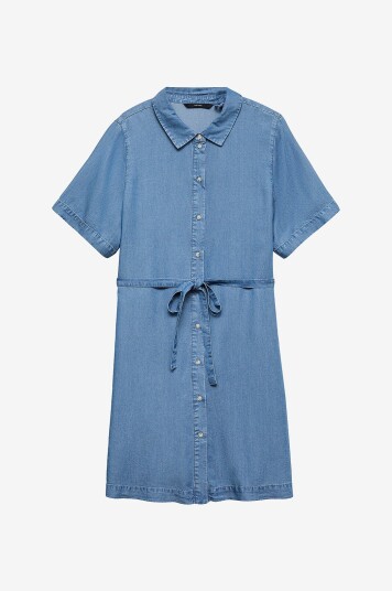 Vero Moda   Skjortekjole vmBree SS Short Tencel Shirt   Blå