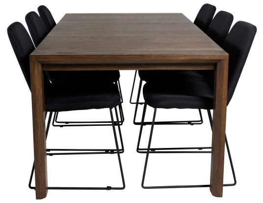 Venture Design Slider & Muce spisegruppe Natur/svart 6 st stoler & bord 170 x 95 cm Venture Design Slider & Muce spisegruppe Natur/svart 6 st stoler & bord 170 x 95 cm