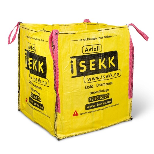 Isekk Standard Avfallsekk 1300kg for Byggeavfall - Miljøvennlig Mål: 0,8 m3