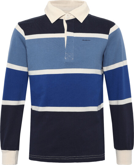 Gant Kids Striped Script Graphic Rugger   Navy   128