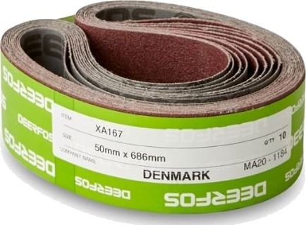 10 stk. Lerretsslipebånd 50x686mm Korn P1000
