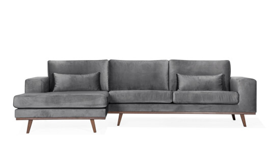 Soffadirekt STOCKHOLM Divansofa Venstre Velvet Edition Mørk grå