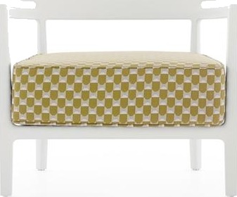 Kartell CARA MAT Liberty Obi Check Utendørs Lenestol Hvit/ Gul Kartell CARA MAT Liberty Obi Check Utendørs Lenestol Hvit/ Gul