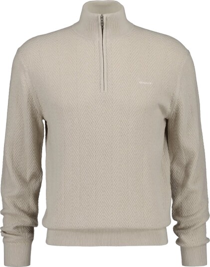 Gant Herringbone Texture Half Zip CLAY BEIGE 3XL