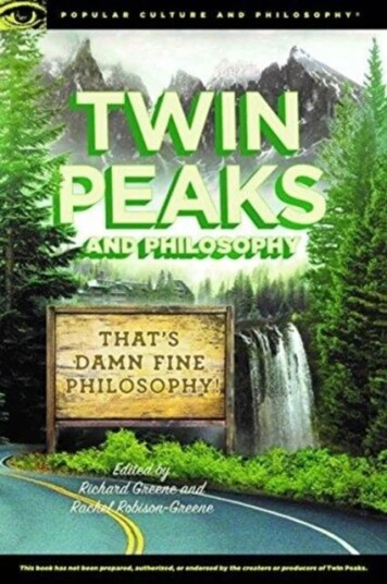 Twin Peaks And Philosophy Twin Peaks And Philosophy