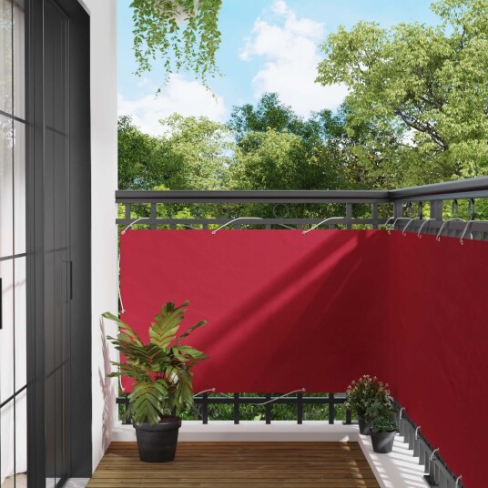 vidaXL Balkong Skjerm Rød 100 x 700 cm Oxford Stoff