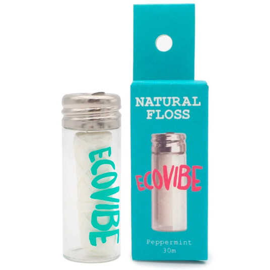 Bærekraftig tanntråd EcoVibe glassdispenser peppermynte