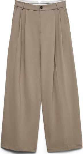 Vero Moda Vmstella Mw Wide Pleat Pant Noos Beige 42 x 30