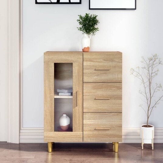 Skjenk sonoma eik 69,5x34x90 cm konstruert tre