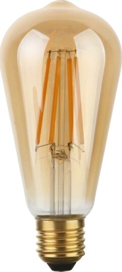 Spl E27 8W dimbar LED Rustika pære ST64 640lm 2200K gullglass filament Dimbar : Dimbar Kulør : Ekstra varm Spl E27 8W dimbar LED Rustika pære ST64 640lm 2200K gullglass filament Dimbar : Dimbar Kulør : Ekstra varm