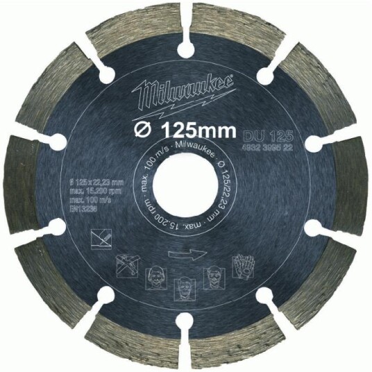 Milwaukee 125mm Diamantklinge for Betong og Tegl - 22,2mm Hull