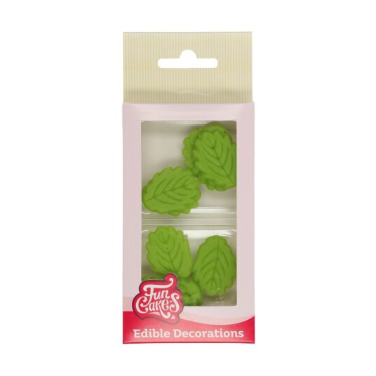 Funcakes Spiselig Kakepynt Grønn Marsipanblad Pk/12 