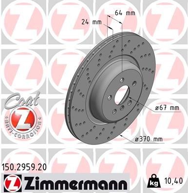 Bremseskive ZIMMERMANN 150.2959.20