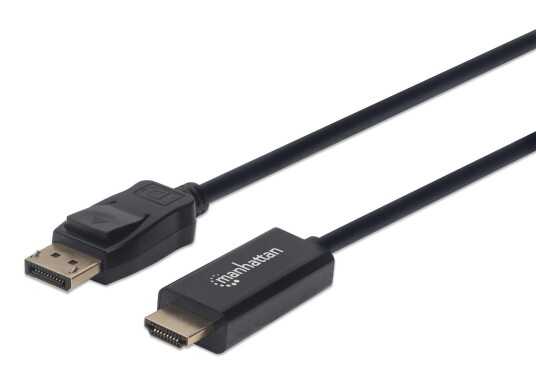 MANHATTAN MH Cable, DisplayPort to HDMI-Male, 1080P 60Hz 1,8m, Black,