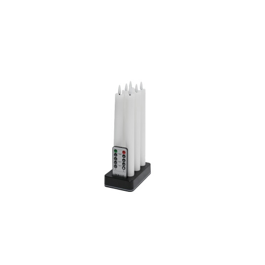 Ledlife 6 pak hvite LED stearinlys inkl. ladebase Ø2cm H: 25cm kronelys inkl. fjernkontroll timer Ledlife 6 pak hvite LED stearinlys inkl. ladebase Ø2cm H: 25cm kronelys inkl. fjernkontroll timer