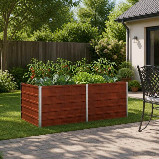vidaXL Hevet Hagebed Rusten 160 x 80 x 55 cm papp