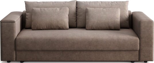 Bergen Ekstra dyp fremoveruttrekkbar 3 seters sovesofa med overmadrass i polyeterskum og vaskbart trekk Beige stoff
