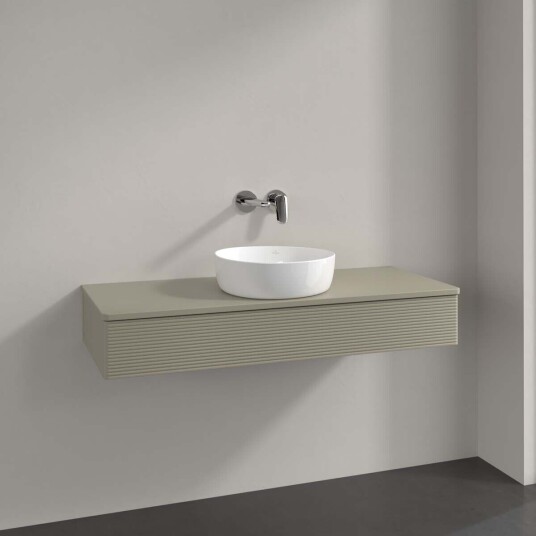 Villeroy & Boch  Antao Servantskap med 1 skuff 120x50x19 cm u/lys Steingrå Matt