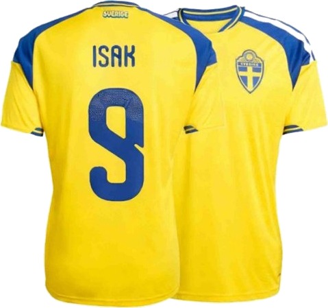 VM 2026: Sveriges herrelandslag i fotball hjemmedrakt (barn / voksen) — #9 Isak (L)