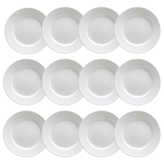 Rörstrand Swedish Grace Tallerken 21 cm Snø 12 pk