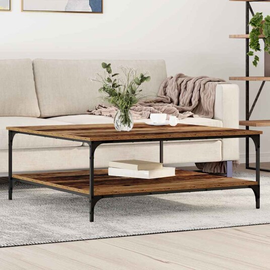 vidaXL Kaffebord Gammelt tre 100 x 100 x 40 cm Konstruert tre