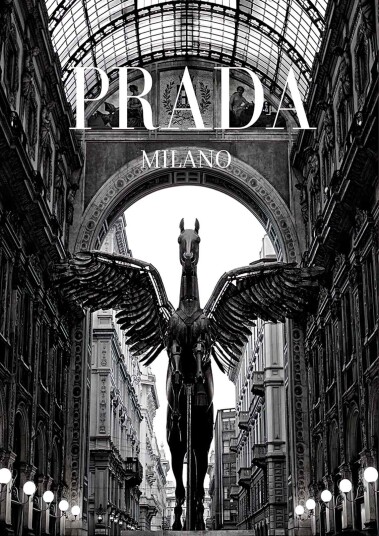 Prada Milano Svart hvitt Plakat