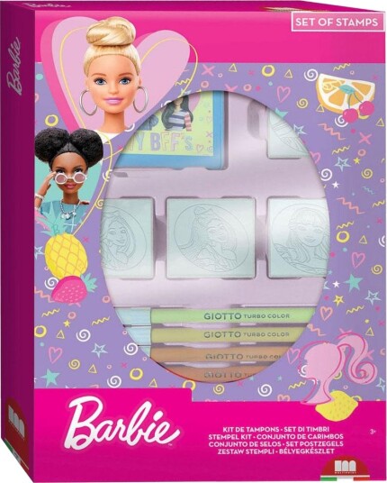 Barbie Stempelsett Inkl. 7 Tusjer Og 4 Stempler Barbie Stempelsett Inkl. 7 Tusjer Og 4 Stempler